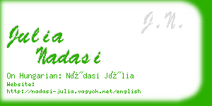 julia nadasi business card